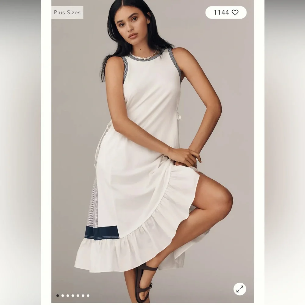 Daily Practice Ball Toss Pleated Midi Tank Dress - Picture 2 of 4